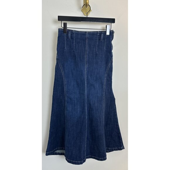FREE PEOPLE Zia Denim Midi Skirt Size in Wash Bad Habits US 26 NWT - Picture 3 of 13
